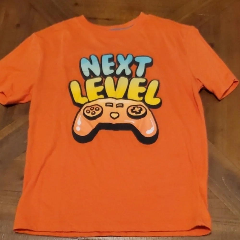 Old Navy Bright Orange Kids Tee with Game Controller
